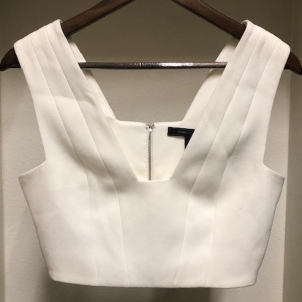 BCBG MAXAZRIA  White Crop Top